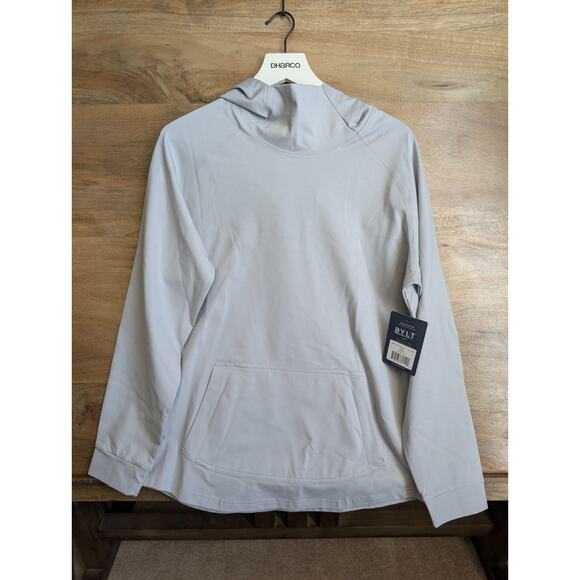 BYLT Premium Basics Hoodie Mens Medium Gray Elite Drop-Cut Long Sleeve Pullover - Picture 1 of 3